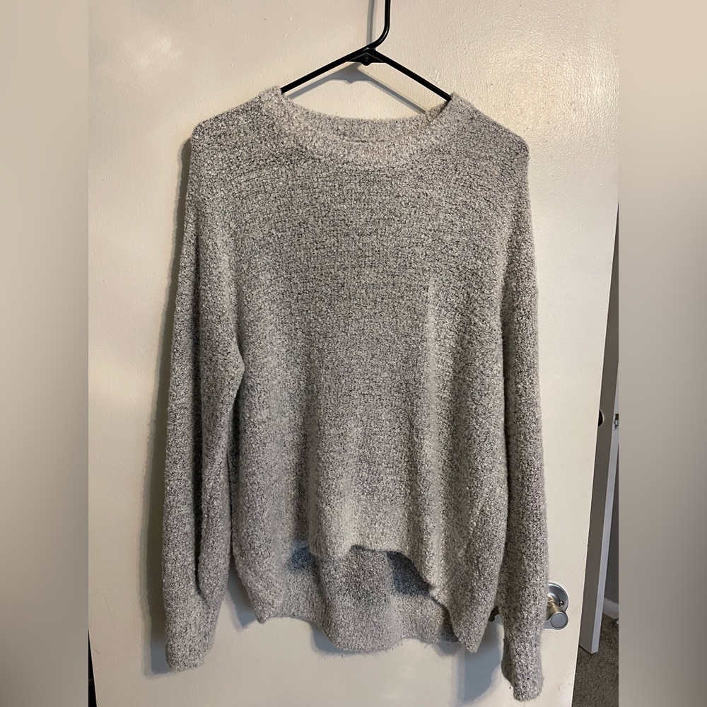 Old Navy Women's Heathered Gray Sweater- high/low hem